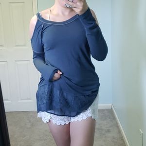 Gypsy Boho Chic Cold Shoulder Top